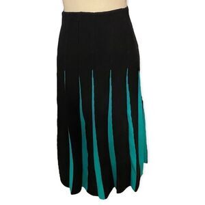 RVN size M Black and Teal Mid Weight Knit Midi Skirt